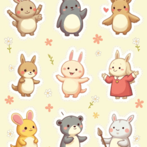 Cartoon Characters & Mascots - Sticker Sheet v9